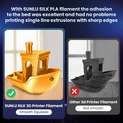 SUNLU Shiny Silk PLA Filament 1.75mm, Neatly Wound Glossy PLA 3D Printer Filament 1.75mm ±0.02mm, Fit Most FDM 3D Printers, Good Vacuum Packaging, 1kg Spool (2.2lbs), Silky Glossy PLA Black